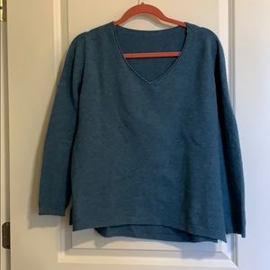 Soft blue vneck cashmere sweater